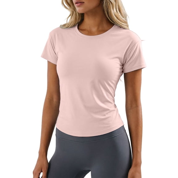 Womens Work T Shirts Tops Lightweight Breathable Yoga Slim Fit Athletic Short Sleeve Running Going Out Shirts