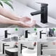 thumbnail image 4 of Grifo de lavabo de acero inoxidable, grifo de lavabo de un solo orificio, negro mate, 4 of 5
