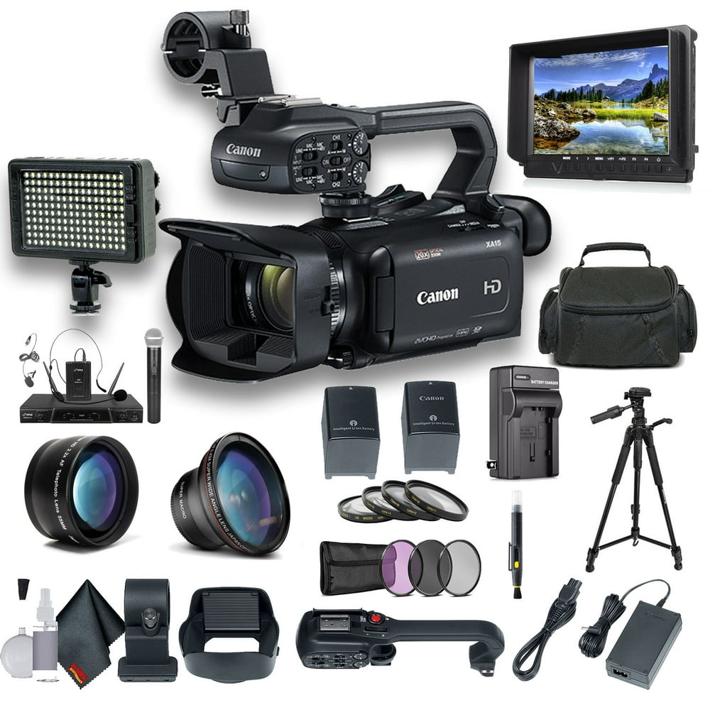 Canon XA15 Compact Full HD Camcorder with SDI, HDMI, and Composite Output Professional Bundle