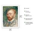 thumbnail image 2 of Vincent van Gogh Self-Portrait - From an Original Color Painting by Vincent van Gogh c.1887 - Fine Art Matte Paper Print (Unframed) 24x32in, 2 of 4