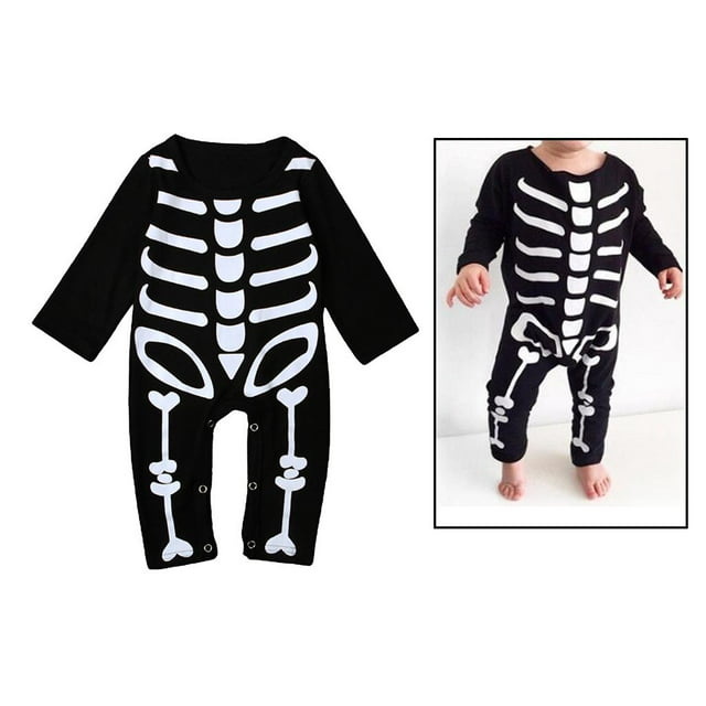 Lindo disfraz de de Halloween para bebé niña niño manga , , trajes con estampado , ropa - 90 L Baoblaze Mameluco de halloween