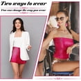 thumbnail image 7 of Women's Sparkly Sequin Crop Tops Strapless Metallic Tube Tops with Metal Mesh Drop Dangle Earrings for Party Clubwear, 7 of 7