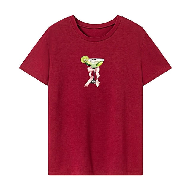 Camiseta para mujer de verano clásica transpirable con cuello redondo para senderismo y vacaciones XL