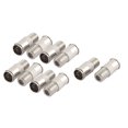 thumbnail image 1 of Unique Bargains 10 Pcs Quick F Type Male to Female Push-On Connector Adapter Silver Tone, 1 of 1