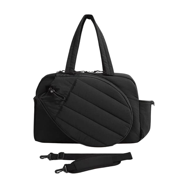 Bolsa de tenis deportiva con protección y portabotellas portátil multiusos Negro
