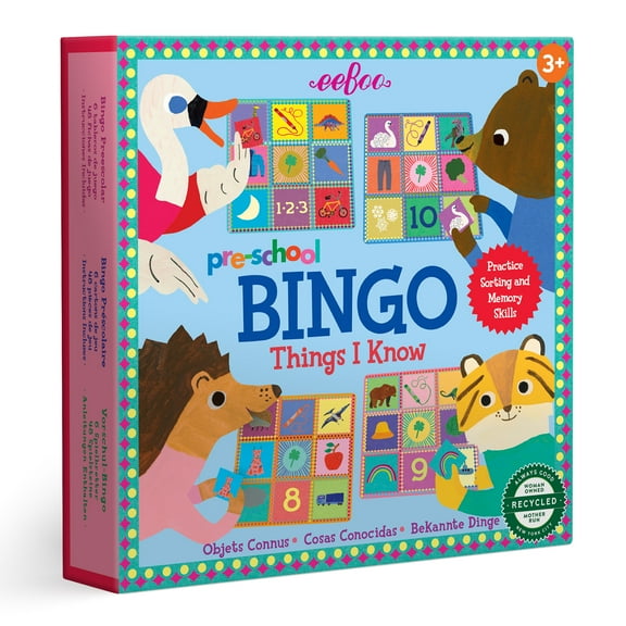 eeBoo: Preschool  Bingo: Things I Know - Practice Sorting & Memory Skills, Encourages Recognition, Preschool Learning, Game For Kids Ages 3 