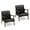 Black, variant on YYAo Sitting Chair, Sofa Lounge Chair,Mid Century Modern Accent Chair with Solid Rubber Wood Frame and Leather Cover-Brown