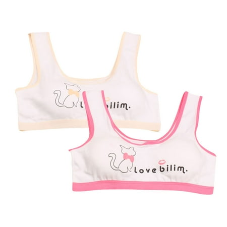 

Kids Girls Underwear Bra Vest Children Underclothes Breathable Sport Undies 2PCS