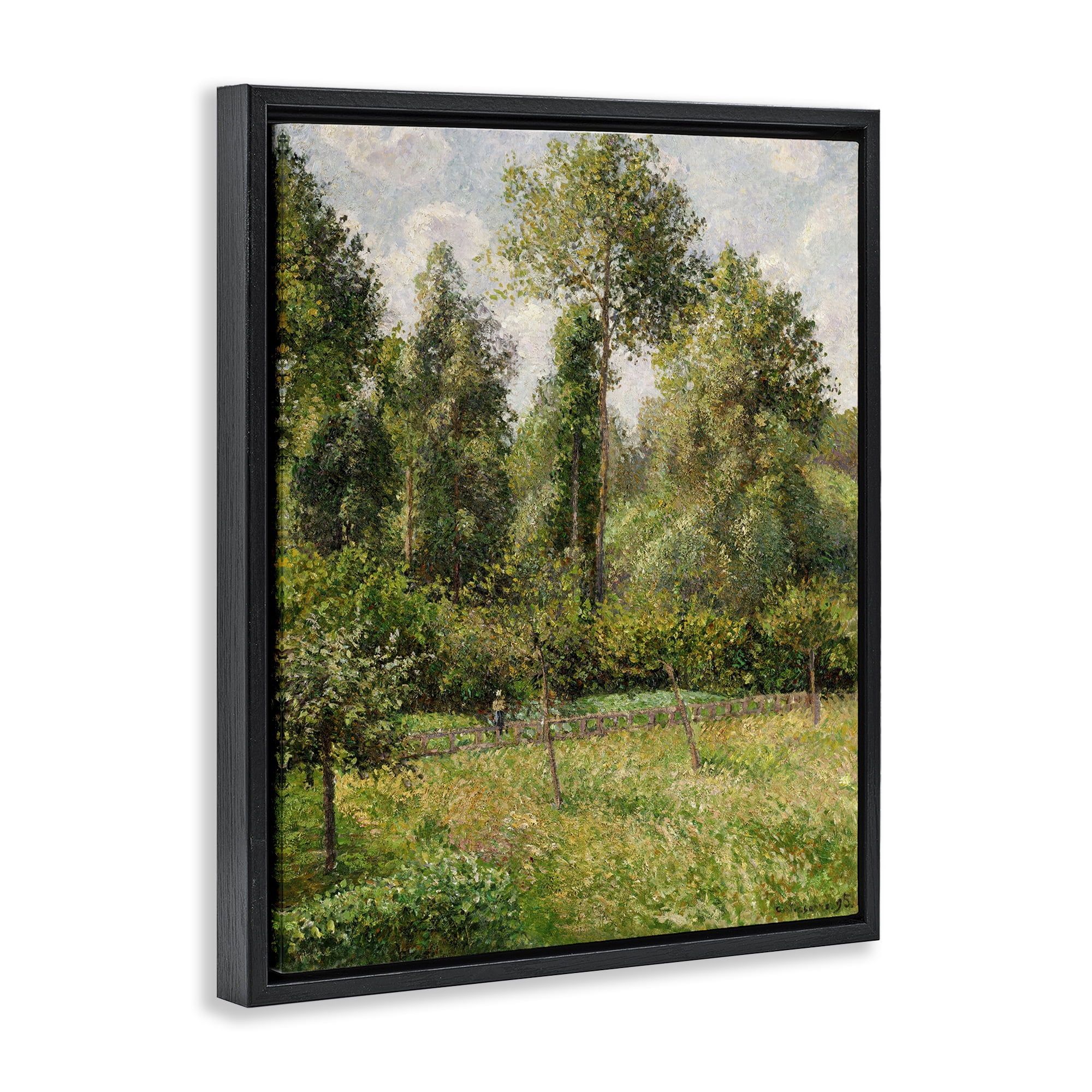 Stupell Industries Poplars Classic Landscape Black Framed Floater Canvas Wall Art, design by Camille Pissarro