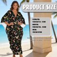 thumbnail image 7 of SEANATIVE Women Kaftan Beach Coverup Dress Plus Size Caftan Side Slits Maxi Dress Stylish Loungewear Trendy Swimsuit Cover Up for Beach Pool Vacation, Butterfly Mushroom Flower Black, 7 of 7