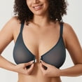 thumbnail image 3 of DELIMIRA Women's Posture Front Closure Bras Sheer Mesh Plus Size Underwire Unlined Bra, 3 of 5