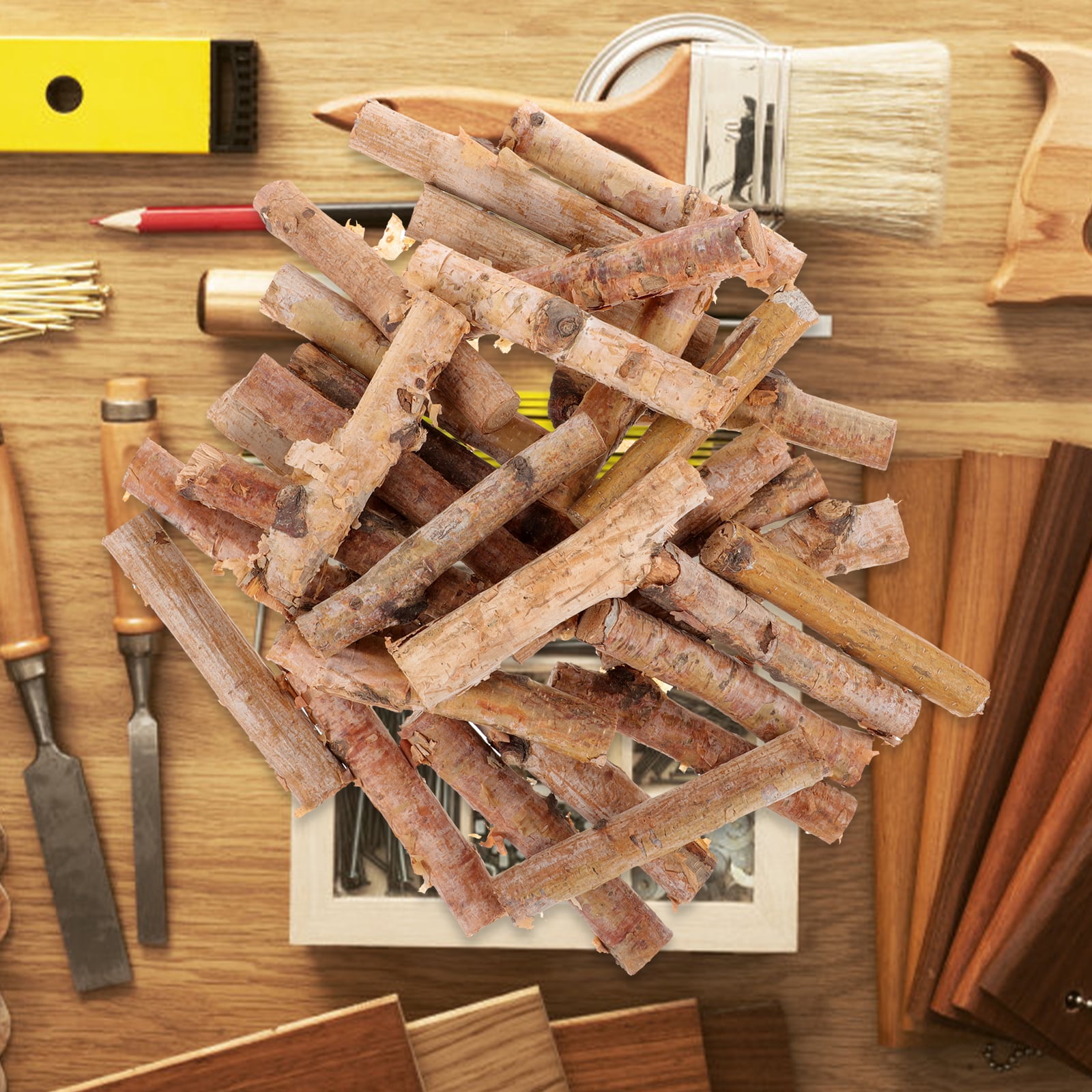 30 Pcs Decor Unfinished Hardwood Sticks Natural Atmosphere DIY Craft Wooden Log Branches Crafts Flower Arrangement