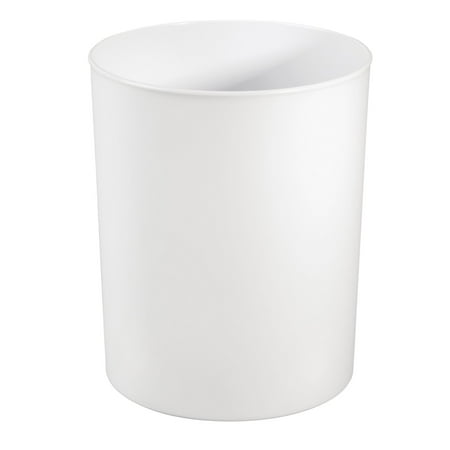 iDesign Franklin Round Bathroom Wastebasket, BPA-Free Plastic, White