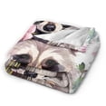 thumbnail image 2 of Raccoon Floral Blanket Gifts For Kids Adults - Lightweight Throw Blanket For Bedroom Living Room Decor Soft Fuzzy Fleece Cozy Plush Bed Couch 60"X50", 2 of 7