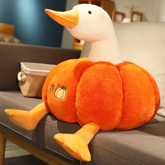 Almohada de pato creativo de celebridades de Internet, muñeco de calabaza, juguete de peluche, sofá cama, regalo para niña, almohada de ganso blanco grande