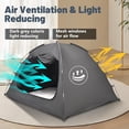 thumbnail image 2 of Bed Tent for Twin Size Bed, 3-Door Canopy with 80% Blackout & Breathable Mesh, Portable Private Sleeping Tent for Adults, Kids - Easy Setup Bedroom Privacy & Nap Space (Black), 2 of 12