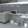 thumbnail image 4 of AmGood 48" Long x 18" Deep Stainless Steel Work Table With Open Base and Wheels | Mobile Metal Table, 4 of 6