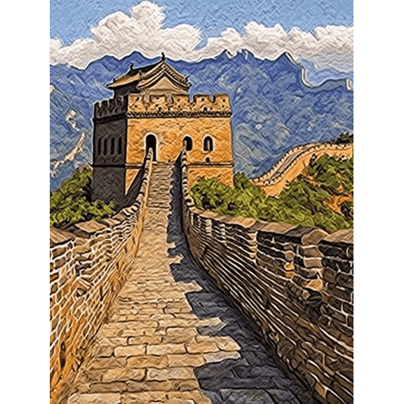 Great Wall of China Canvas Wall Art， Perfect for Living Room，Office， Dining Room， and Hallway Decoration.