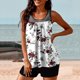 thumbnail image 4 of Traje de baño de 2 piezas para mujer, trajes de baño para mujer, traje de baño de dos piezas con estampado de rayas y espalda de tirantes para mujer, vestido de baño para mujer, 4 of 6