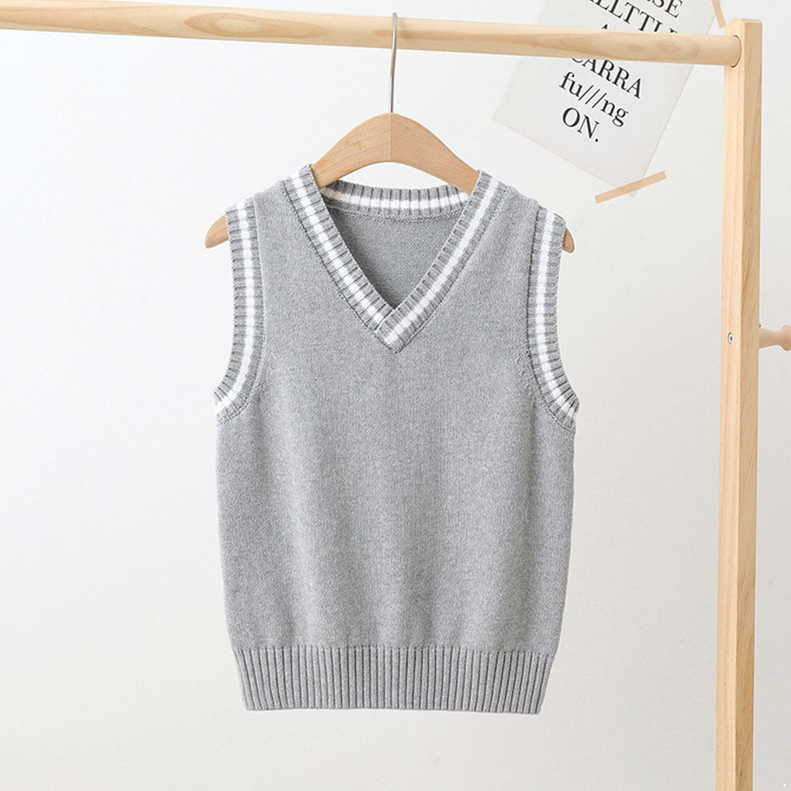 YONGHS Kids Boys Girls Casual Sleeveless Knit Sweater Vest V Neck