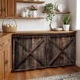 thumbnail image 3 of Farmhouse Cabinet Curtains for Kitchen 32"W x 55"L, Brown Country Style Barn Door Distressed Wood Grain Pantry Curtain Skirt Magic Tape Short Curtains Decor Privacy Panel for Utility Closet Bathroom, 3 of 9
