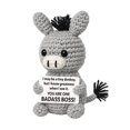 thumbnail image 2 of Handmade Crochet Donkey Doll Knitted Animal Figurine with Printed Message Card Small Desk Shelf Decorative Plush Style Accent, 2 of 4