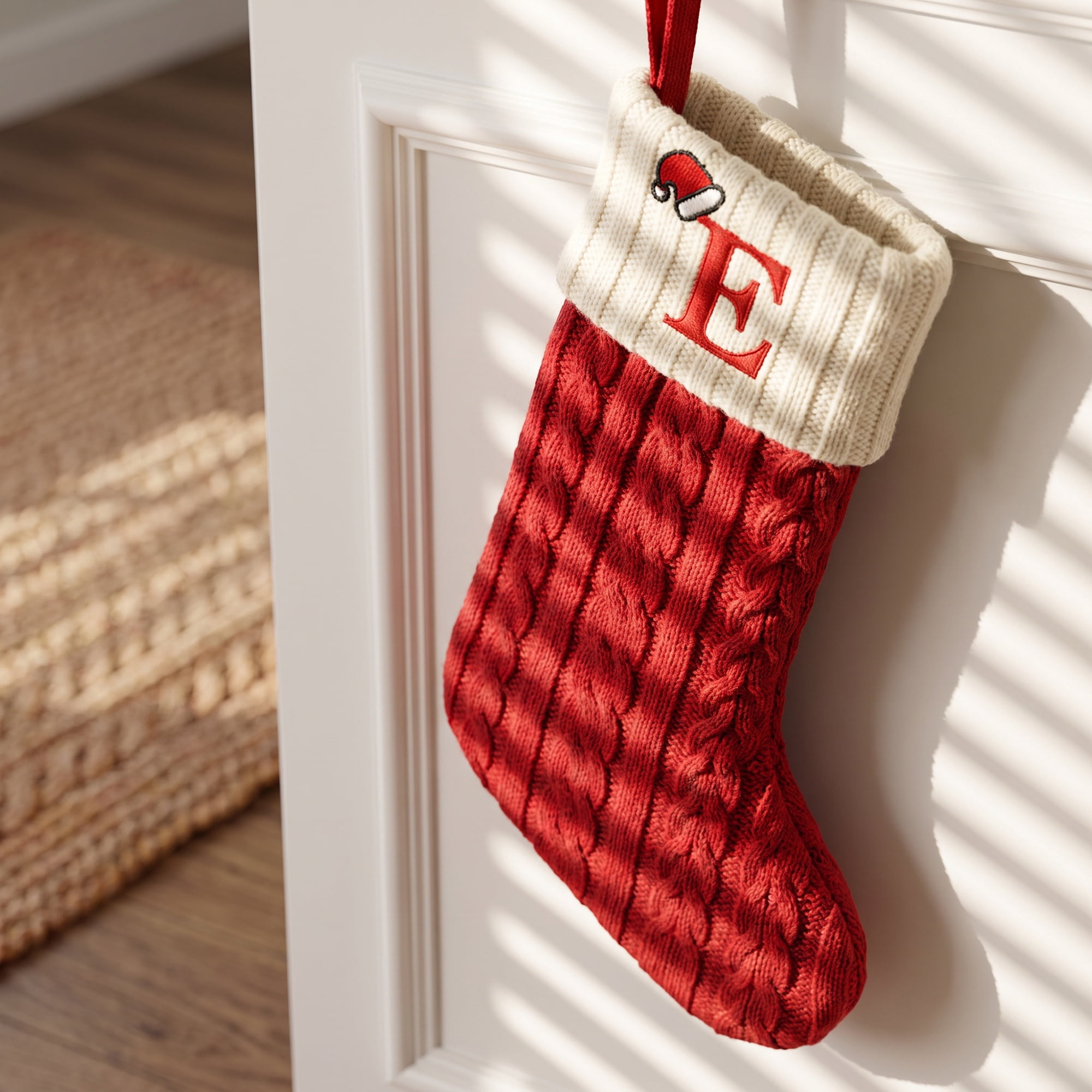Unique Bargains Cartoon Christmas Luxury Grand Hearth Accent Stocking Letter E 8"
