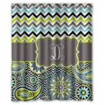 thumbnail image 1 of ABPHQTO Cortina de ducha con monograma Chevron Cortina de ducha impermeable 150x180 cm, 1 of 2