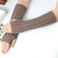 thumbnail image 2 of Ashirexll Winter Gloves Women, Fingerless Gloves for Women, Winter Fashion Knitted Half Finger Open Finger Arm Covers for Ladies, 2 of 2