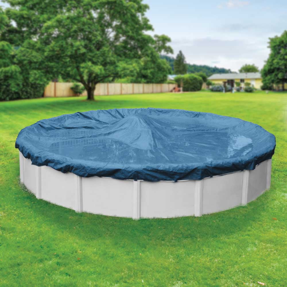 Pool Mate 8 Year Classic Sky Blue Round Winter Pool Cover, 18 ft. Pool