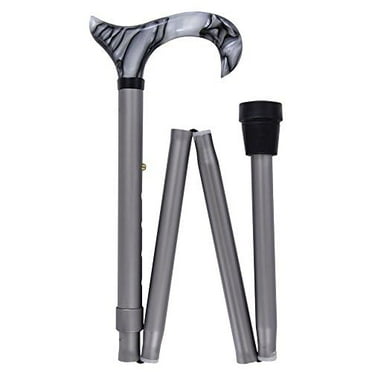 Stylish Walking Sticks – Stunning Acrylic Grey Pearlz Adjustable Folding Canes – Best Gift for Men and Women Light Weight Aluminum Shaft & Safe to Walk