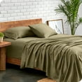 thumbnail image 2 of Bare Home Premium 1800 Collection 4-Piece Bed Sheet Set, Full, Olive, 2 of 10