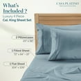 thumbnail image 3 of Casa Platino 100% Egyptian Cotton California King Sheets Set – Luxury Hotel Comfort for Restful Sleep, Fully Elasticized 15" Deep Pocket Cal King Sheet, Machine Washable – French Blue, 3 of 8