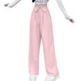 thumbnail image 3 of SROBPTY Plus Size Womens Fall Winter Trousers Wide-Leg Elastic High Waist Solid Pants, 3 of 5