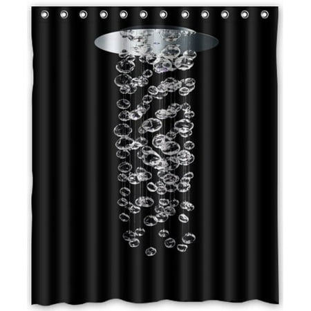 

MOHome classical Chandeliers black Shower Curtain Waterproof Polyester Fabric Shower Curtain Size 60x72 inches