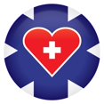 thumbnail image 1 of Beistle BT071 2 in. Medical Star Icon with Heart Button, 1 of 1