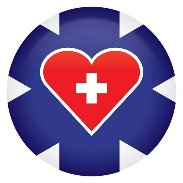 Beistle BT071 2 in. Medical Star Icon with Heart Button
