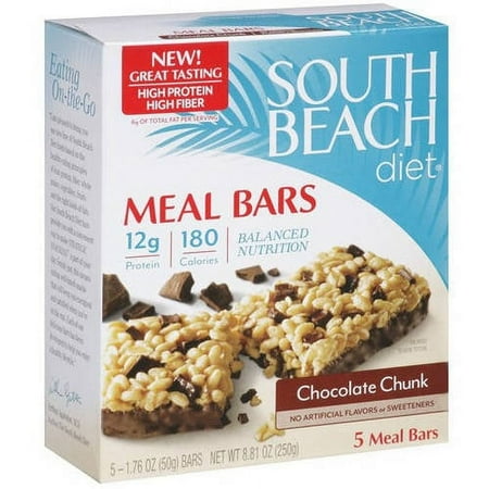 South Beach Diet Meal Bar Chocolate Chunk, 8.8 OZ (Pack of 4)