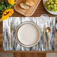 thumbnail image 4 of Black Grey Vintage Placemats Set of 8, Retro Abstract Art Placemats for Dining Table, Place Mats for Kitchen Tabletop, Waterproof Wipeable Dining Table Mats Set, 4 of 9