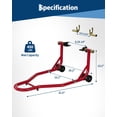 thumbnail image 4 of Kojooin 450 lb Capacity Motorcycle Stand, Rear Wheel Lift Stand with U-Shaped and L-Shaped Adjustable Swingarm Spools, 4 of 7
