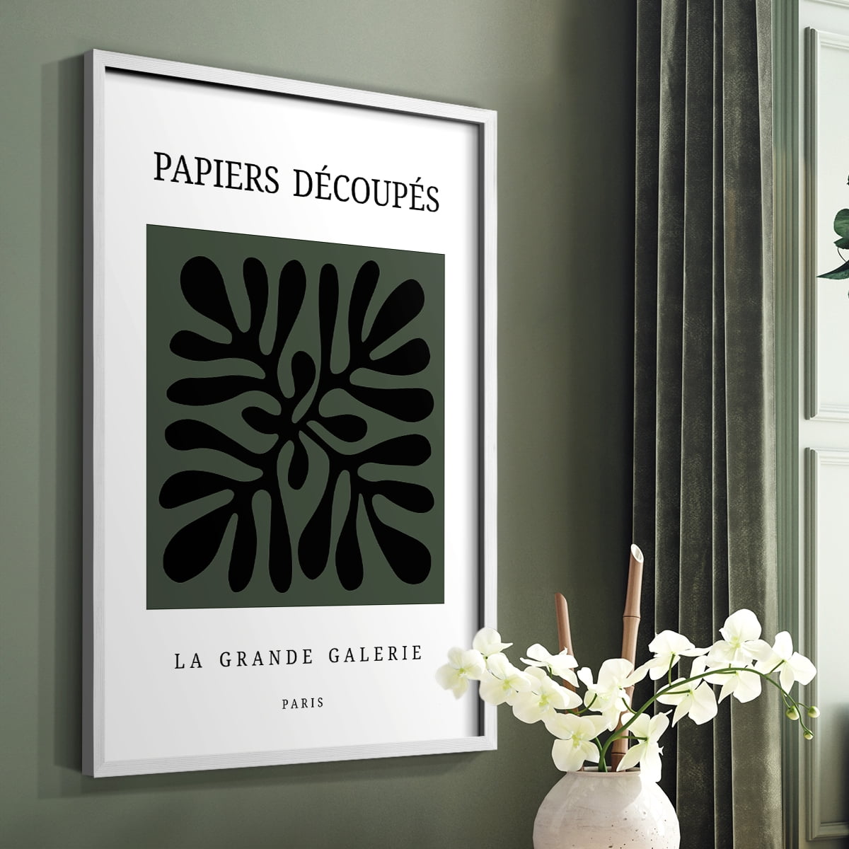 Matisse CCCXCIV in White Solid Wood 16 x 20 Framed Print