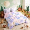 thumbnail image 3 of Erosebridal Bunny Full Size Bedding Sets for Girls, Blue Flowers Full Size Bed in a Bag, Pink Reversible 7pcs, 3 of 6