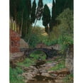 thumbnail image 2 of Alfred Zoff 15x18 Black Ornate Wood Framed Double Matted Museum Art Print Titled - An Old Stone Bridge, 2 of 5