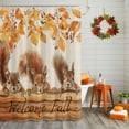 thumbnail image 2 of Shower Curtain 54"W x 78"L Welcome Fall Squirrel Leaves Retro Linen Fabric Shower Curtains Set with Hooks Water Repellent Bathroom Curtains Machine Washable Bathroom Accessories, 2 of 6