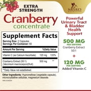 Cranberry Extract Pills Supplement - 500mg Per Serving Cranberry Extract with Vitamin C - Urinary Tract Health Support, Sugar Free Formula, Fruit Powder Extract - Bottled in USA - 120 Capsules