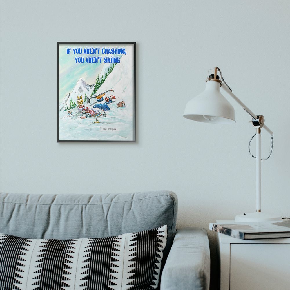 Stupell Industries Aren't Crashing Aren't Skiing Funny Sports Cartoon Design Framed Wall Art by Gary Patterson
