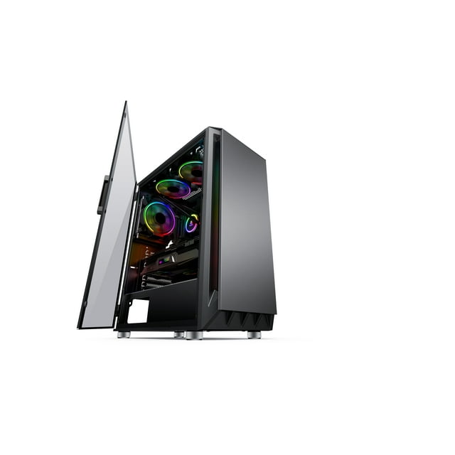 Segotep GANK 5 Gaming Computer PC Case Support ATX Micro-ATX, MINI-ITX Mid Case USB3.0 Port, mid atx tower Case only Black