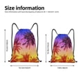thumbnail image 2 of Saiise Palm Trees at Sunset Pattern Sports Drawstring Backpack - String Swim Gym Bag with Wet Proof Pocket for Women&Men-Small, 2 of 6