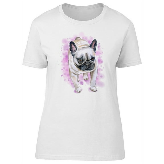 French Bulldog On A Pink Stain T-Shirt Women -Image by Shutterstock, Female Large