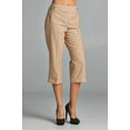 thumbnail image 1 of Larry Levine Women's Linen Capris - Safari - 12, 1 of 3